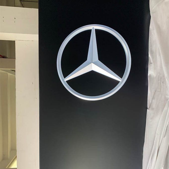 Vacuum Coating Mercedes Benz Automotive Signage Blister Acrylic Advertising Display Car Logo Sign Board