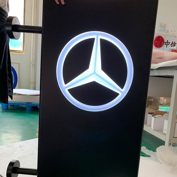 Vacuum Coating Mercedes Benz Automotive Signage Blister Acrylic Advertising Display Car Logo Sign Board