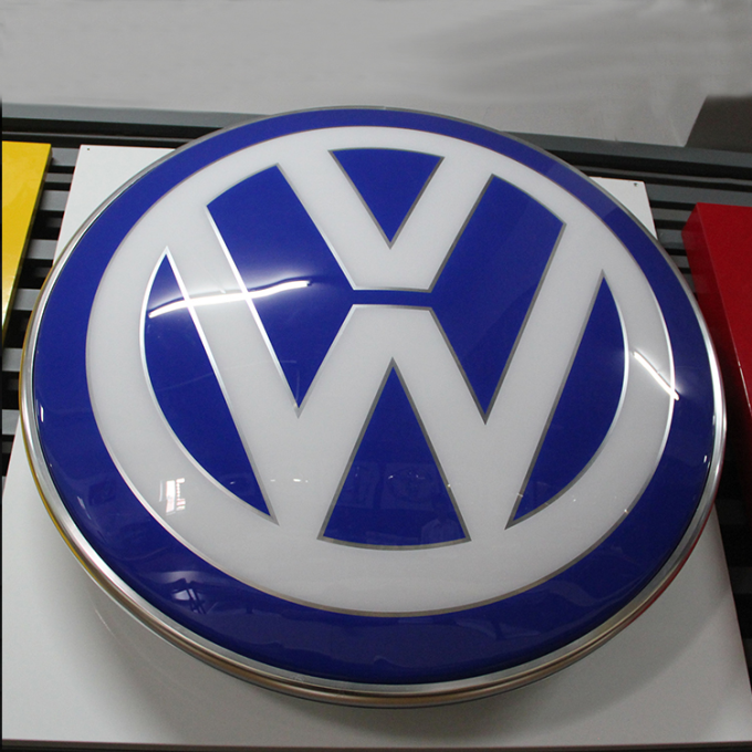 Volkswagen Automotive Signage Light Showroom Advertising Display VW Chrome Car Logo Sign