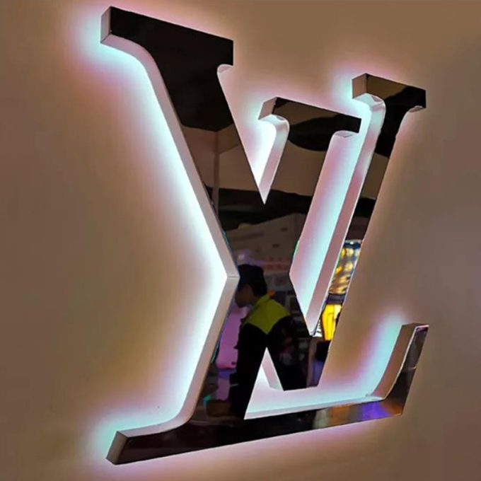 Custom Laser Cutting 3D Titanium Signage 304 Mirror Stainless Steel Letter Sign Storefront Advertise Display