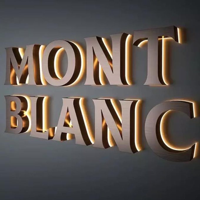 Outdoor 3D Storefront Led Gold Paint Stainless Stell Letter Shop Signs Luminous Business Signage