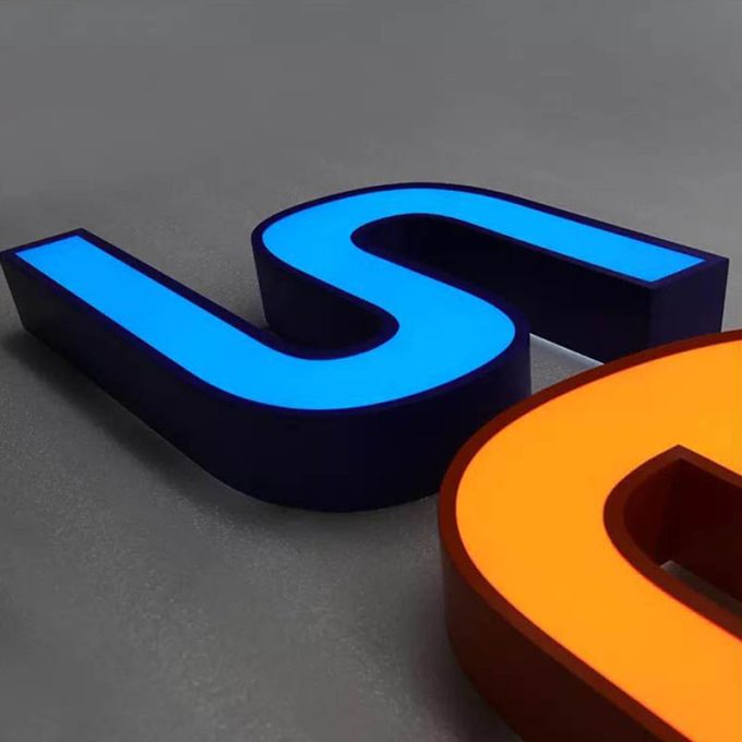 3D Stainless Steel Light Box Acrylic Face Led Frontlit Sign Board Retail Store Channel Letters