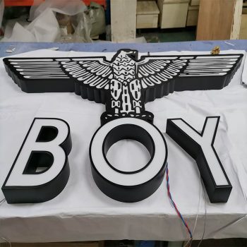 Outdoor Business Advertising Acrylic Frontlit Stainless Steel Light Box Illuminated Electronic Letters Sign Board