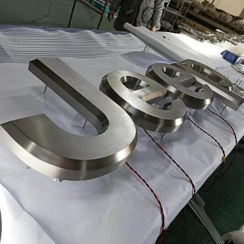 3D Brushed Stainless Steel Jeep Letters Backlit Acrylic Light Up Led Luminous Alphabet Letter Sign