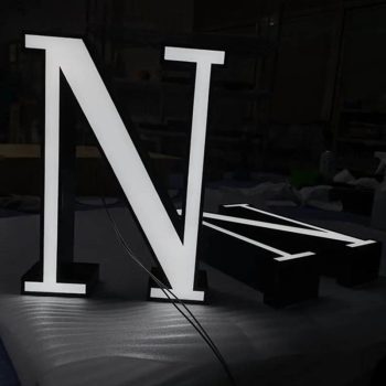 Logo de l'entreprise Acrylique Frontlit Lettre Signe Annoncez Boîte En Acier Inoxydable Magasin Lettres Led Signage