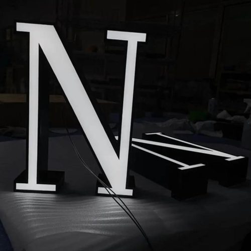 Company Logo Acrylic Frontlit Letter Sign Advertise Stainless Steel Box Store Letters Led Signage