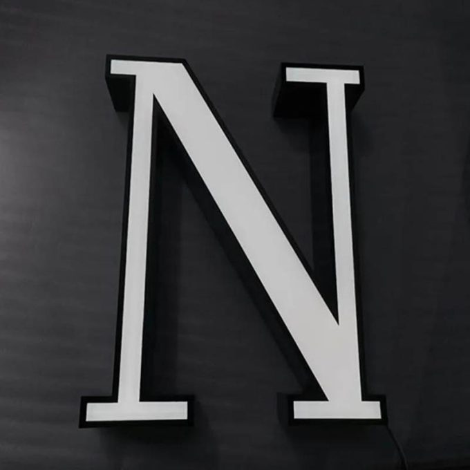 Company Logo Acrylic Frontlit Letter Sign Advertise Stainless Steel Box Store Letters Led Signage