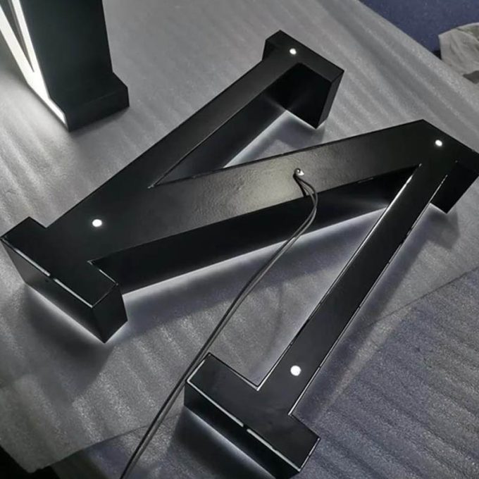 Company Logo Acrylic Frontlit Letter Sign Advertise Stainless Steel Box Store Letters Led Signage