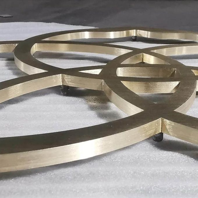 Copper Brushed Metal Wall Letters Gold 3D Advertise Signs Alphabet Letter Electric Store Logo Signage