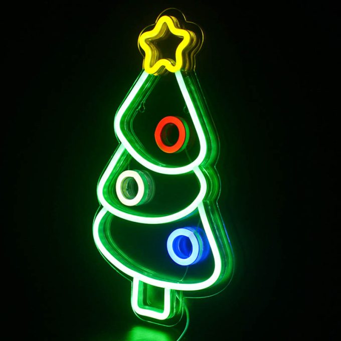 Christmas Tree Neon Light Signs Festival LED Neon Sign Wall Decor Neon for Room Party Decor