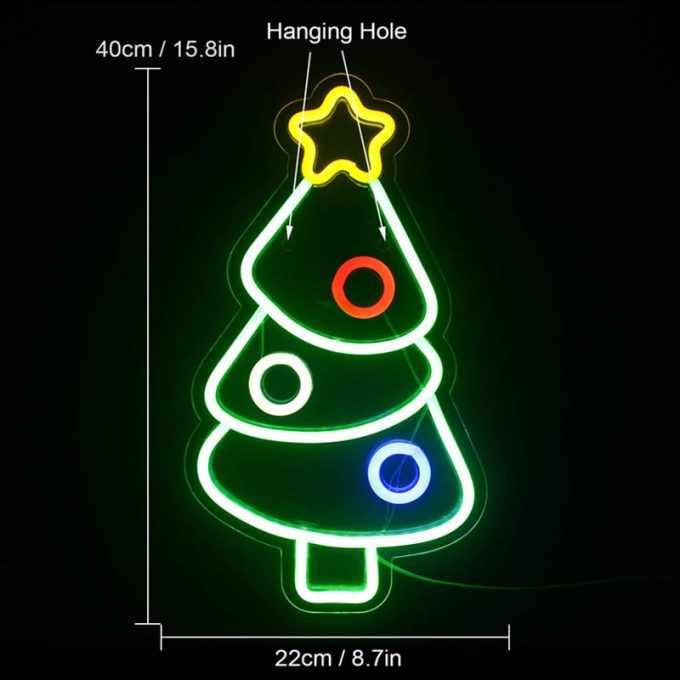 Christmas Tree Neon Light Signs Festival LED Neon Sign Wall Decor Neon for Room Party Decor