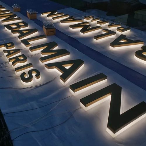 Stainless Steel Acrylic Frontlit Backlit Letter Sign Attractive Storefront Sign Board Led Lighting Letters
