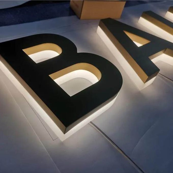 Stainless Steel Acrylic Frontlit Backlit Letter Sign Attractive Storefront Sign Board Led Lighting Letters