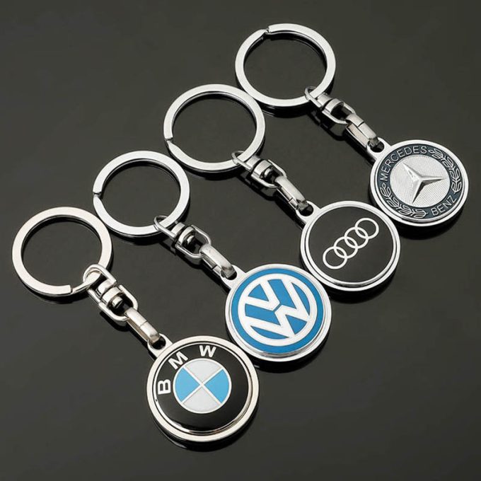 3D Metal Car Key Ring Keychain Chrome Holder Logo Auto Accessories Car logo Badge Emblem