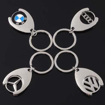 Porte-clés de voiture en alliage de zinc de marque personnalisée bmw audi benz volkswagen auto logo porte-clés en métal