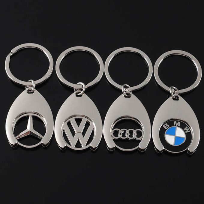custom brand zinc alloy car keychain bmw audi benz volkswagen auto logo metal key ring