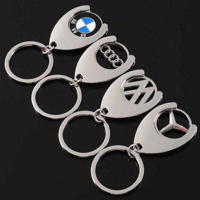 custom brand zinc alloy car keychain bmw audi benz volkswagen auto logo metal key ring