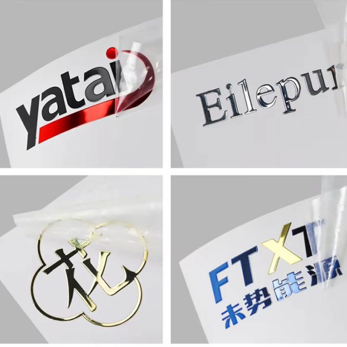 custom heat gold silver electroforming metal nickel 3d label logo uv decal vinyl transfer sticker