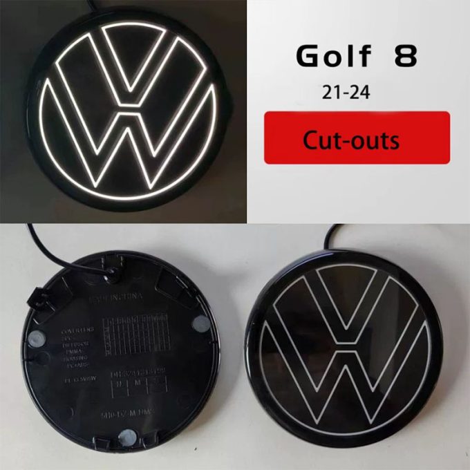 volkswagen acc carro luminoso grade frontal emblema golf 7 7.5 8 passat polo tiguan vw auto logotipo