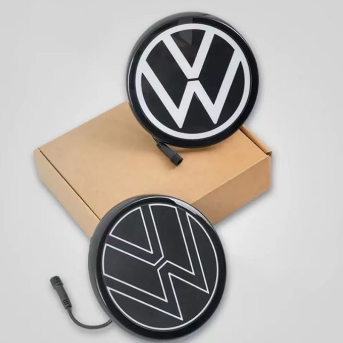 volkswagen acc carro luminoso grade frontal emblema golf 7 7.5 8 passat polo tiguan vw auto logotipo