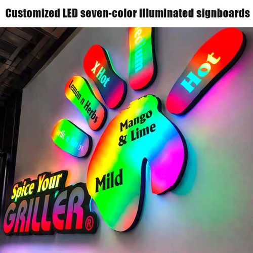 3d illuminated rgb letter business signage advertising acrylic led light up electronic sign